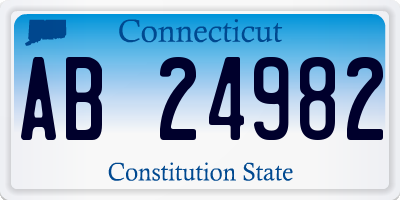 CT license plate AB24982