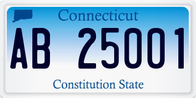 CT license plate AB25001