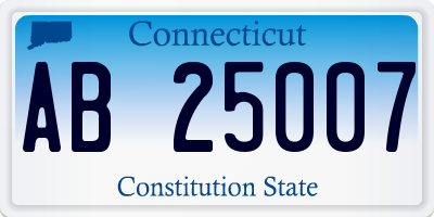 CT license plate AB25007