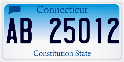 CT license plate AB25012