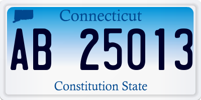 CT license plate AB25013