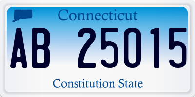 CT license plate AB25015