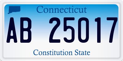 CT license plate AB25017