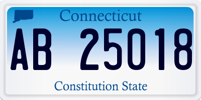 CT license plate AB25018