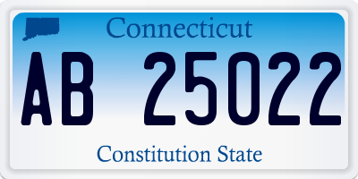 CT license plate AB25022