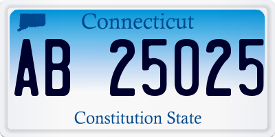 CT license plate AB25025