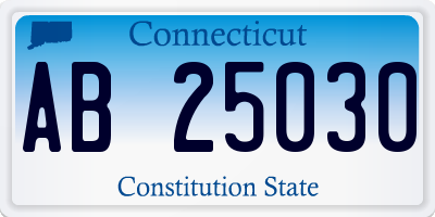 CT license plate AB25030
