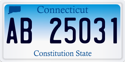 CT license plate AB25031