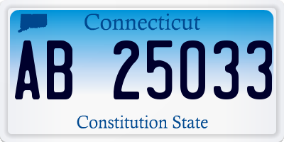 CT license plate AB25033
