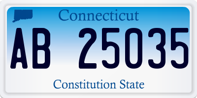 CT license plate AB25035