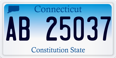 CT license plate AB25037