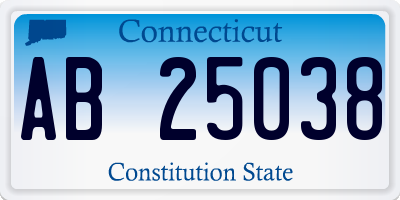 CT license plate AB25038