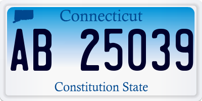 CT license plate AB25039