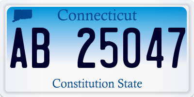 CT license plate AB25047