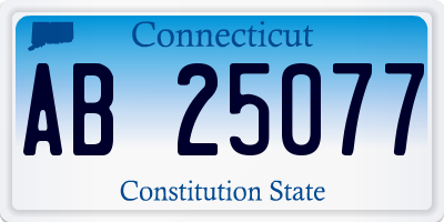CT license plate AB25077