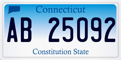 CT license plate AB25092