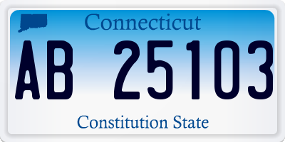 CT license plate AB25103