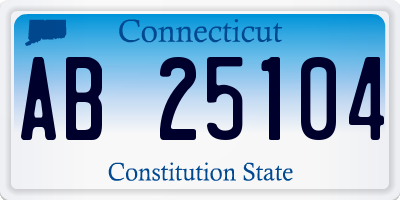 CT license plate AB25104