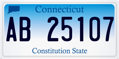 CT license plate AB25107