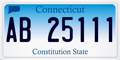CT license plate AB25111