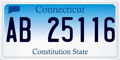 CT license plate AB25116