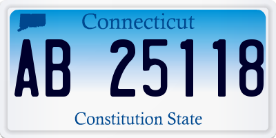 CT license plate AB25118