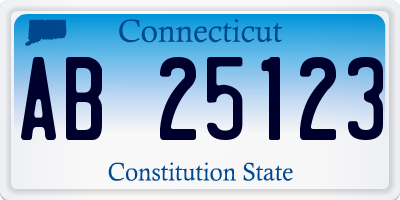 CT license plate AB25123