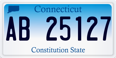 CT license plate AB25127
