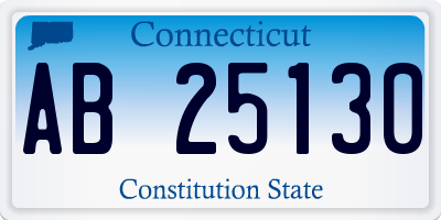 CT license plate AB25130