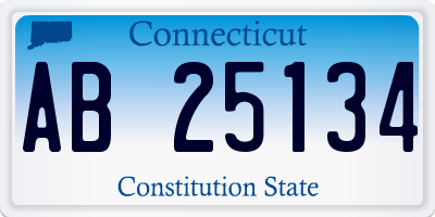 CT license plate AB25134