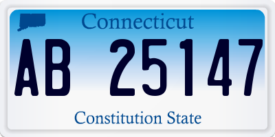CT license plate AB25147