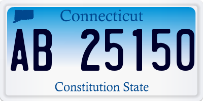 CT license plate AB25150
