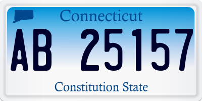 CT license plate AB25157