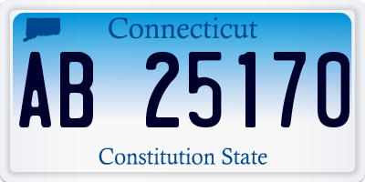 CT license plate AB25170