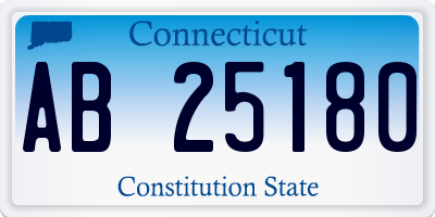 CT license plate AB25180