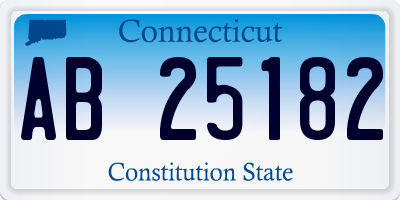 CT license plate AB25182