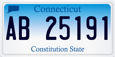 CT license plate AB25191