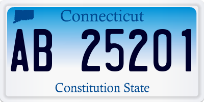 CT license plate AB25201
