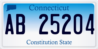 CT license plate AB25204