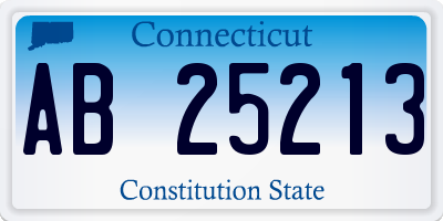 CT license plate AB25213