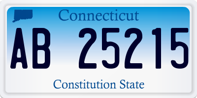 CT license plate AB25215