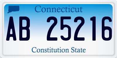 CT license plate AB25216