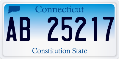 CT license plate AB25217