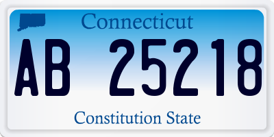 CT license plate AB25218