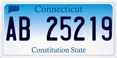 CT license plate AB25219