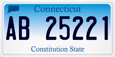 CT license plate AB25221