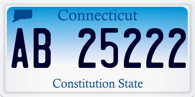 CT license plate AB25222