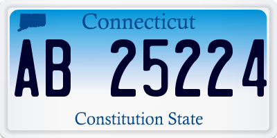 CT license plate AB25224