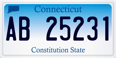 CT license plate AB25231