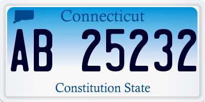 CT license plate AB25232